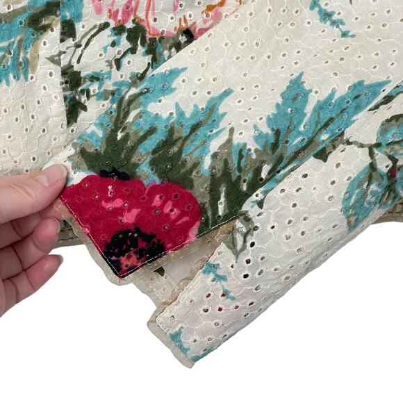 Vintage Y2k J. Jill Re: Crafted Floral Eyelet Zip Jacket Romantic Shabby Chic SP - Picture 7 of 12